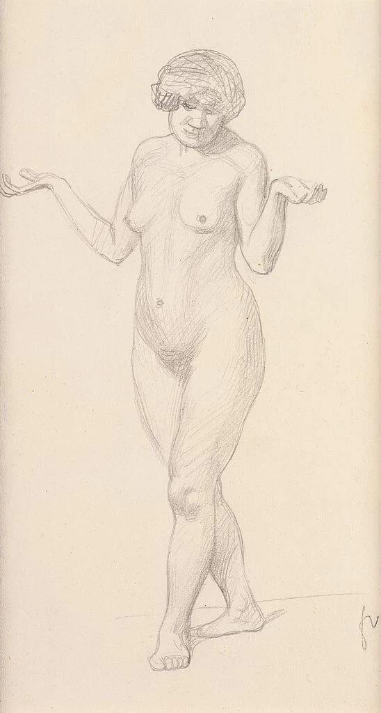 Félix Vallotton - 243, In piedi nudo rivolto in avanti